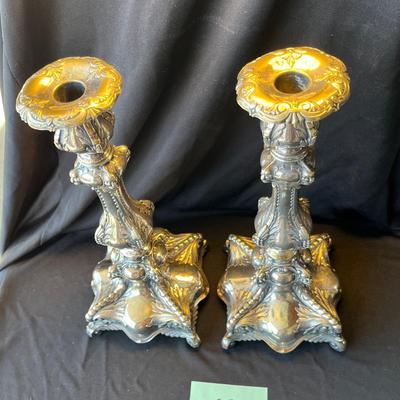 Antique Silver plated Candle Stick set