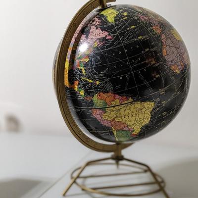 Rare Vintage Cram's Universal Terrestrial Globe With Black Oceans