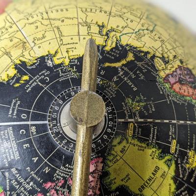 Rare Vintage Cram's Universal Terrestrial Globe With Black Oceans
