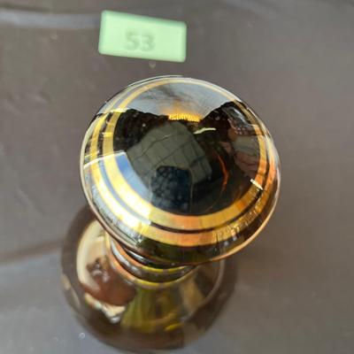 Gold on Brown European Wine Decanter