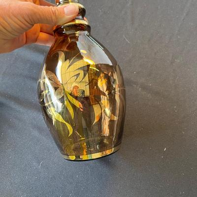 Gold on Brown European Wine Decanter