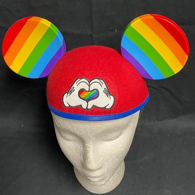 Adult size Disney Parks Mickey Mouse Rainbow Ears Pride Love Ear Hat
