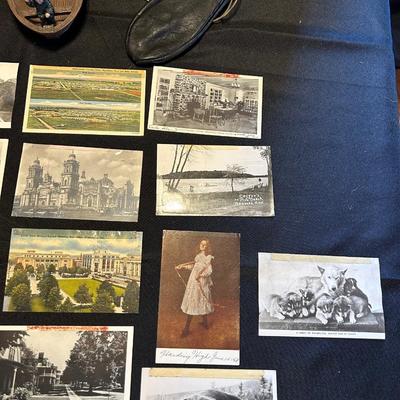 Vintage postcards & various home decor