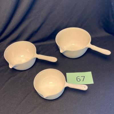 Coors Pottery 3 measuring cups.