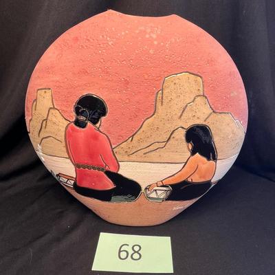 1980s Native American Southwest Style vase