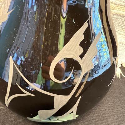 Black on Black native American Vase