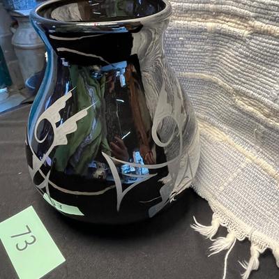Black on Black native American Vase