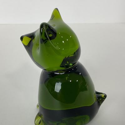 -131- UNMARKED | Fox Like Creature Green Paperweight