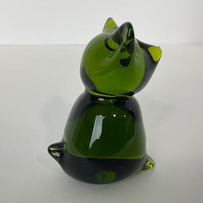 -131- UNMARKED | Fox Like Creature Green Paperweight