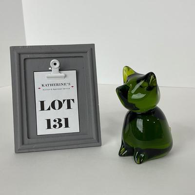 -131- UNMARKED | Fox Like Creature Green Paperweight