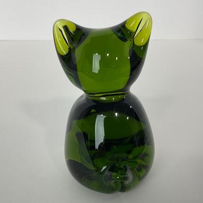 -131- UNMARKED | Fox Like Creature Green Paperweight
