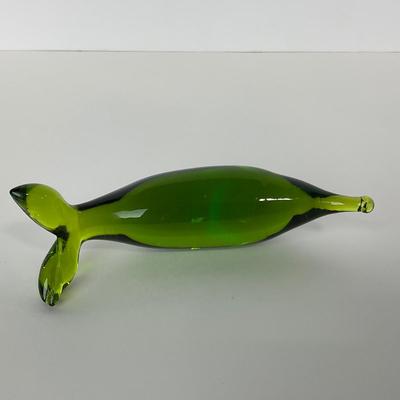 -132- RAINBOW GLASS CO. | Green Minimalist Dolphin