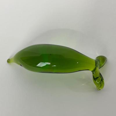 -132- RAINBOW GLASS CO. | Green Minimalist Dolphin