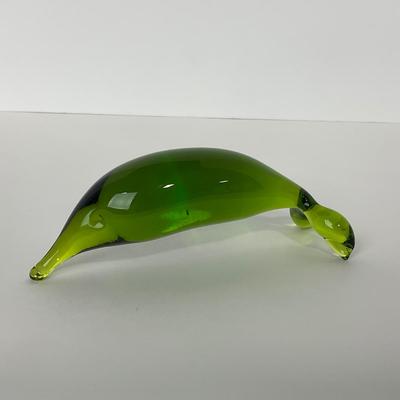 -132- RAINBOW GLASS CO. | Green Minimalist Dolphin