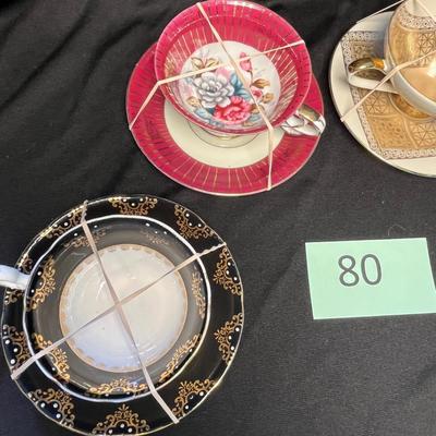 4 Bone China Cups & Saucers