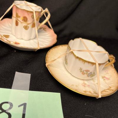 3 Victorian era Demitasse Cups & Saucers