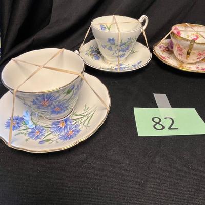 4 Bone China cups & saucers