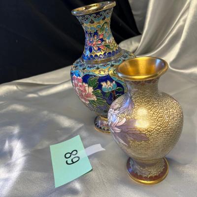 2 Cloisonne Vases