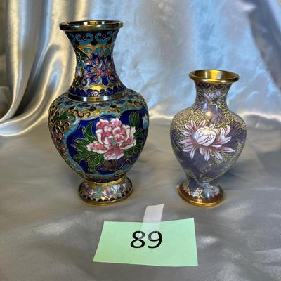 2 Cloisonne Vases