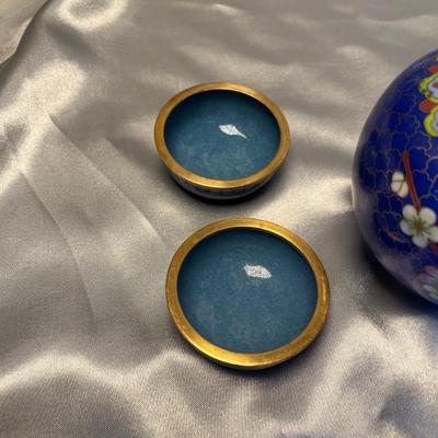 2 Cloisonne Mini Urns/ Ginger Jars