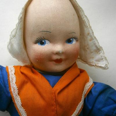Vintage Dutch Girl Cloth Doll