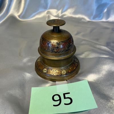 Brass Bell with Cloisonne Detail