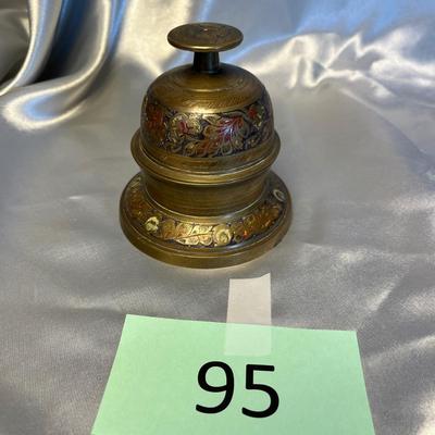 Brass Bell with Cloisonne Detail
