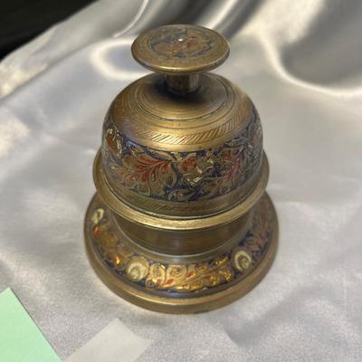 Brass Bell with Cloisonne Detail