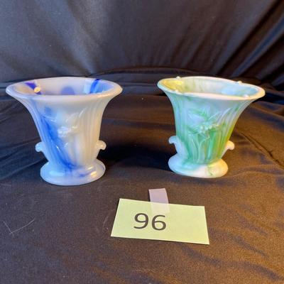 Akro Agate Lily Vases