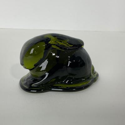 -138- VIKING | Mid Century Green Crouching Rabbit