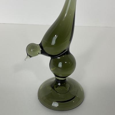 -140- VIKING | Mid Century Smokey Green Grey Long Tail Bird
