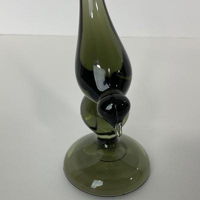 -140- VIKING | Mid Century Smokey Green Grey Long Tail Bird