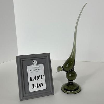 -140- VIKING | Mid Century Smokey Green Grey Long Tail Bird
