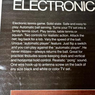 Vintage Gameroom Tele-Pong Video Game in Box by Entex - Great Christmas Gift