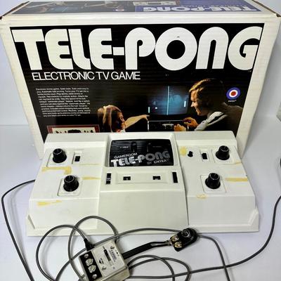 Vintage Gameroom Tele-Pong Video Game in Box by Entex - Great Christmas Gift