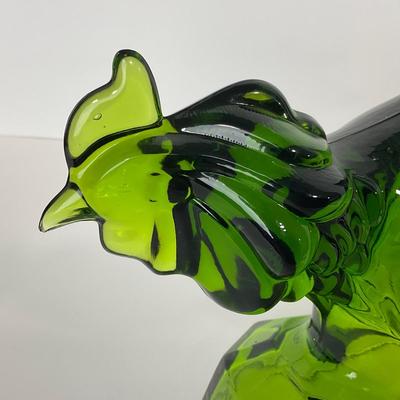 -144- LE SMITH | Green Glass Rooster