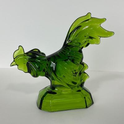 -144- LE SMITH | Green Glass Rooster