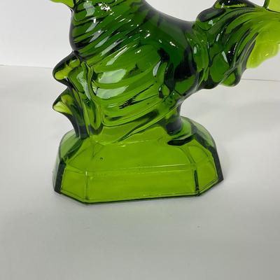 -144- LE SMITH | Green Glass Rooster