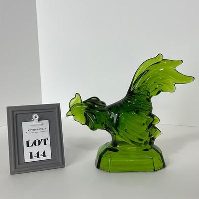 -144- LE SMITH | Green Glass Rooster