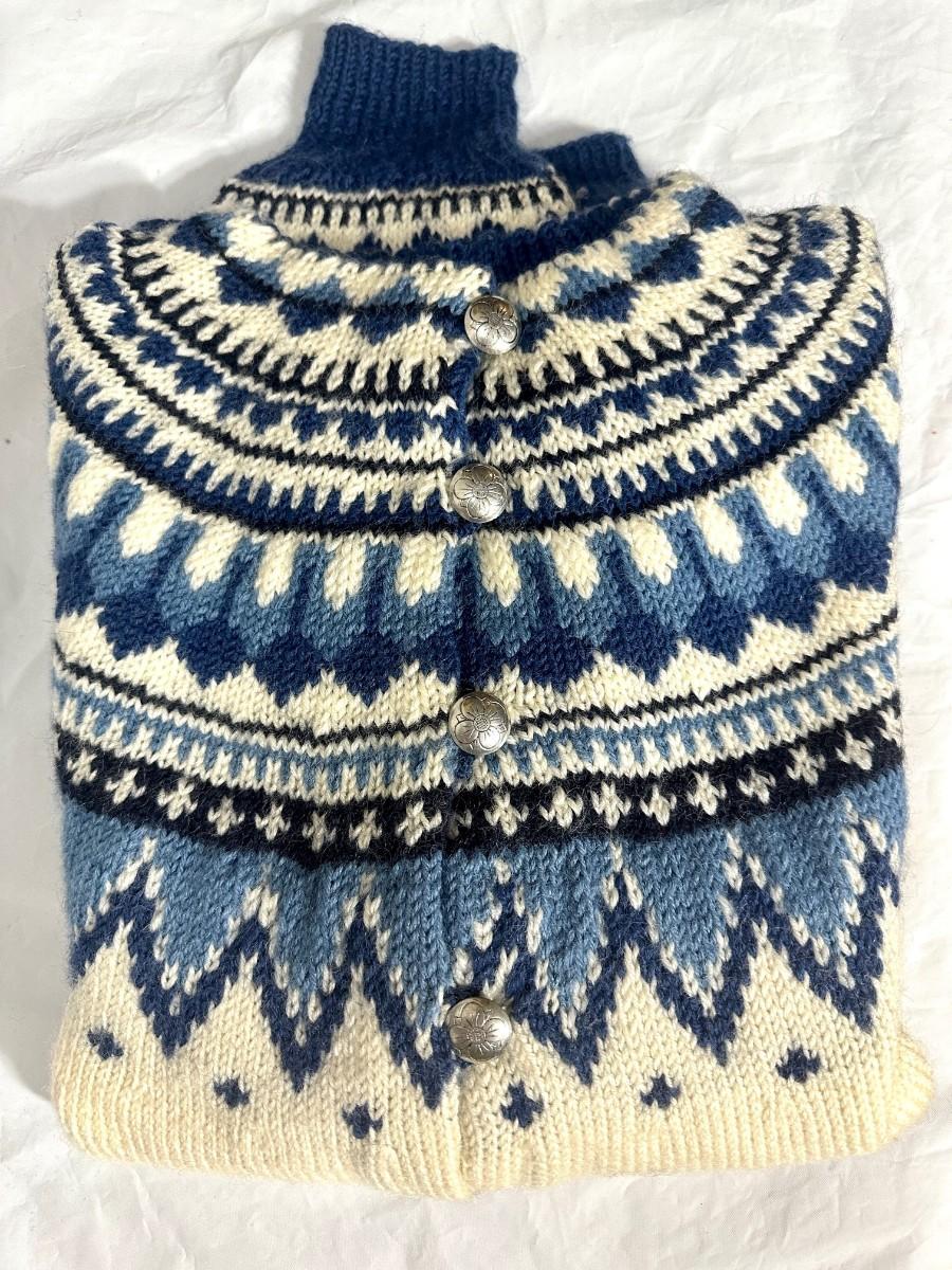 Rare 1960's Knut Erichsen Norwegian 100% Virgin Wool Hand Knitted 