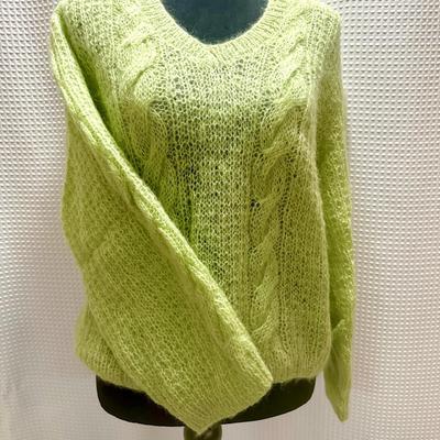 1960's V Neck Green Sweater