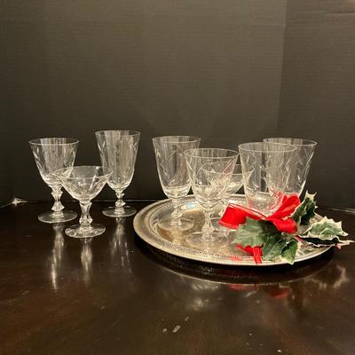 187 Set of 8 Franciscan Tiffin Pine Tree Goblets