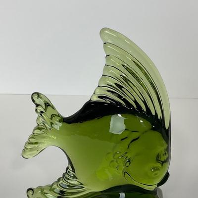 -147- VIKING | Mid Century Epic Green Angel Fish