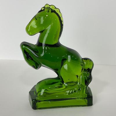 -148- LE SMITH | Rearing Horse Green Bookend