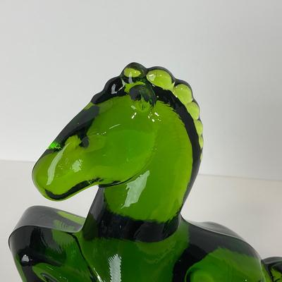 -148- LE SMITH | Rearing Horse Green Bookend