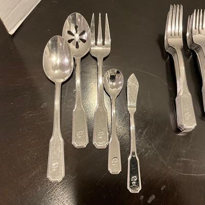 194 Set of Cambridge 18/8 Flatware with "P" Initial Engraved