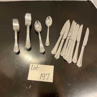 197 Set of Unmarked Stainless Flatware