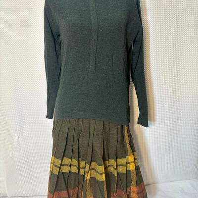 1960s BOHO Pendleton Turnabout Skirt and 100% Virgin Wool Sweater