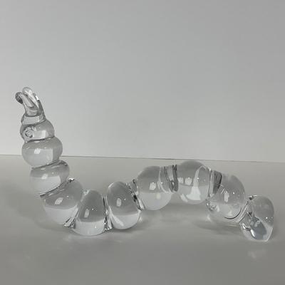 -152- MARCOLIN | Lead Crystal Caterpillar | Sticker & Signed