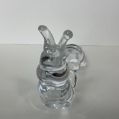 -152- MARCOLIN | Lead Crystal Caterpillar | Sticker & Signed